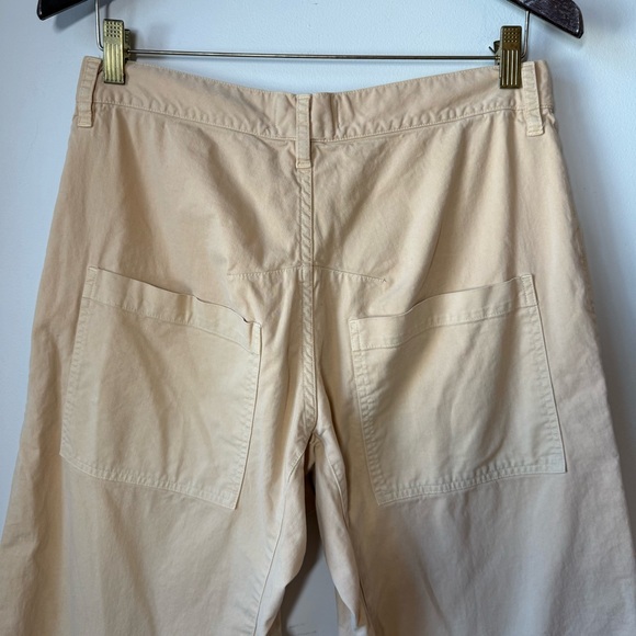 Nili Lotan Shon barrel leg pants utility pockets cream baggy cotton blend - Picture 5 of 8